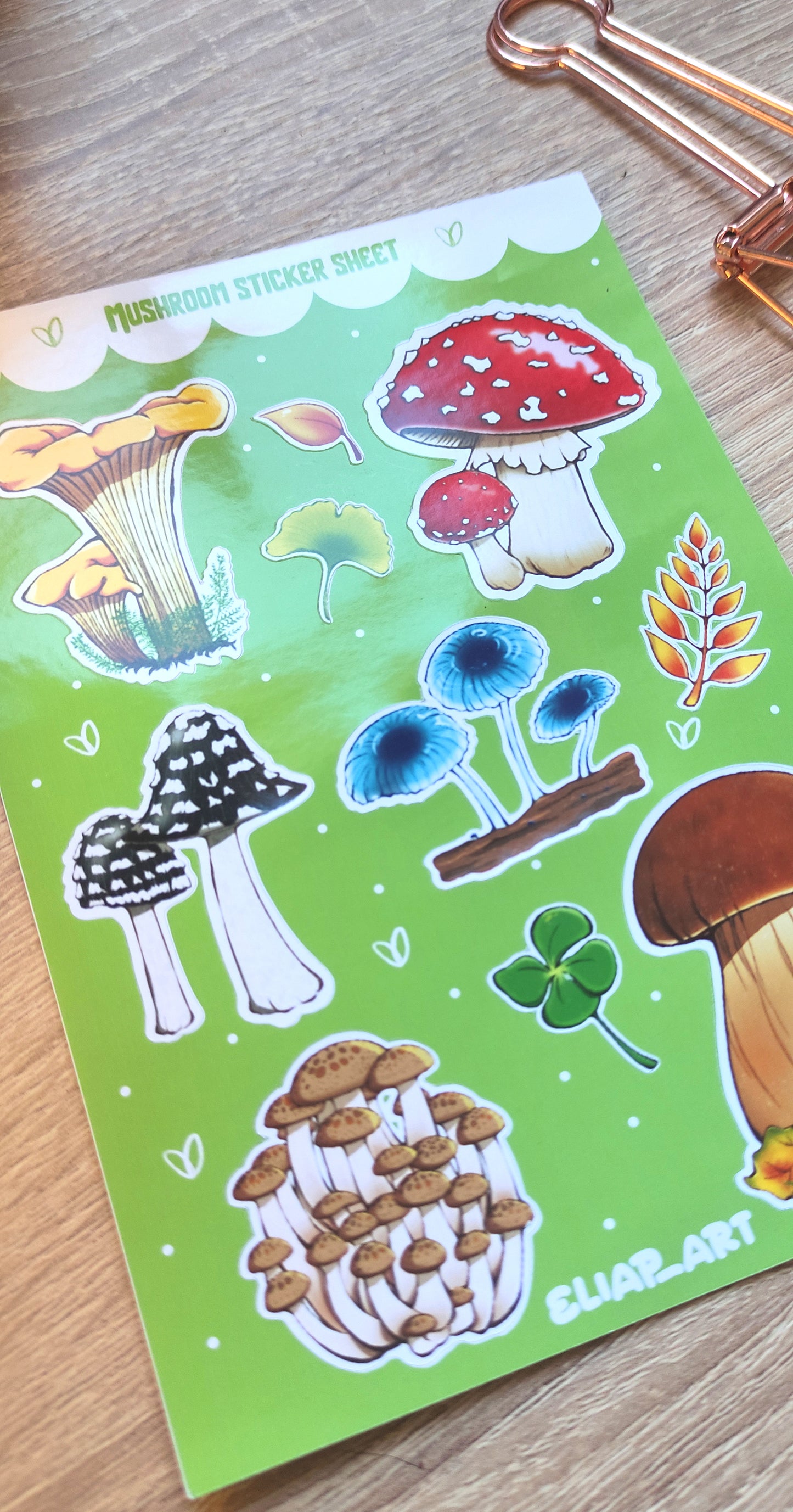Hoja de pegatinas de Setas