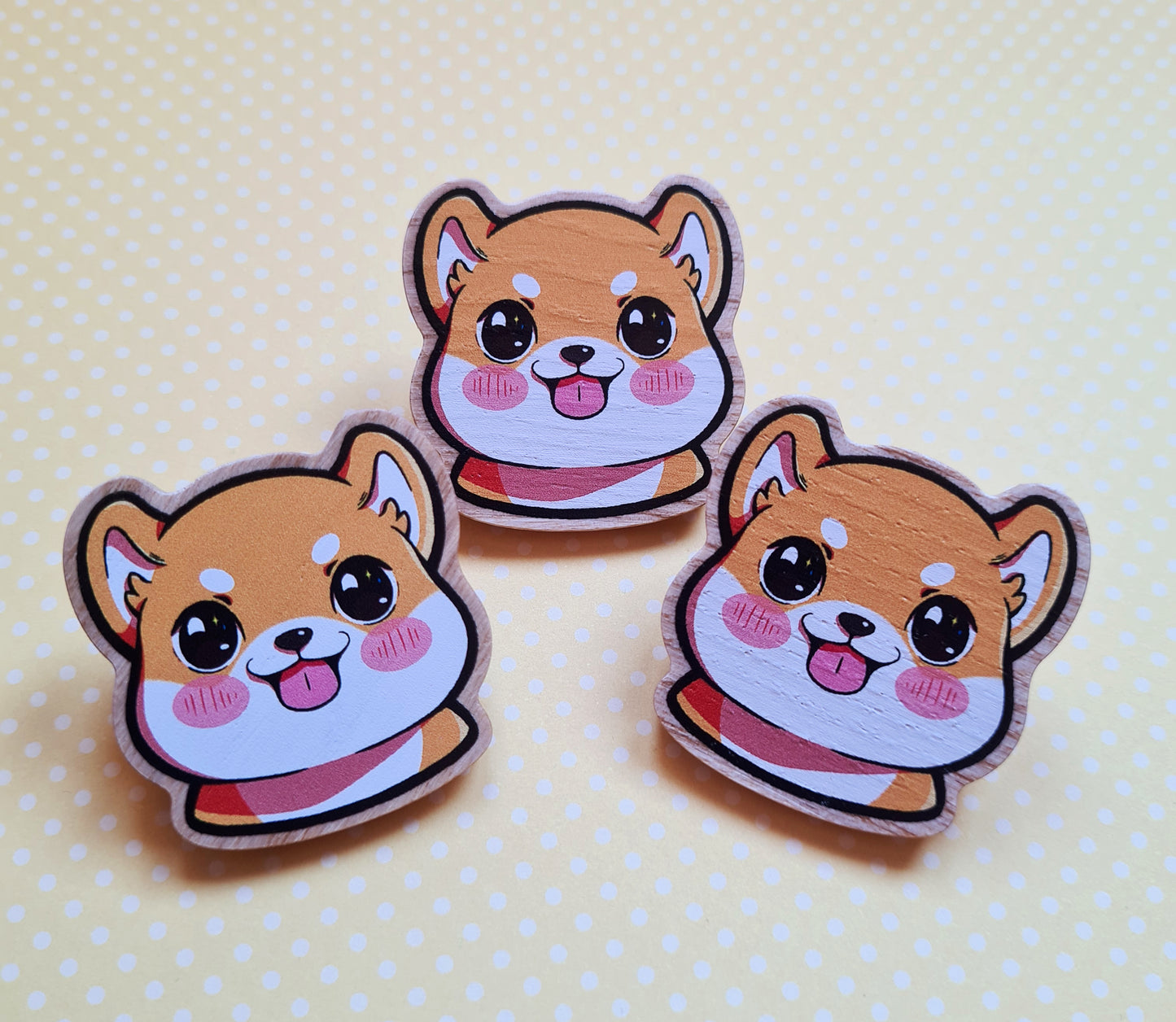Pin de madera de Shiba Inu