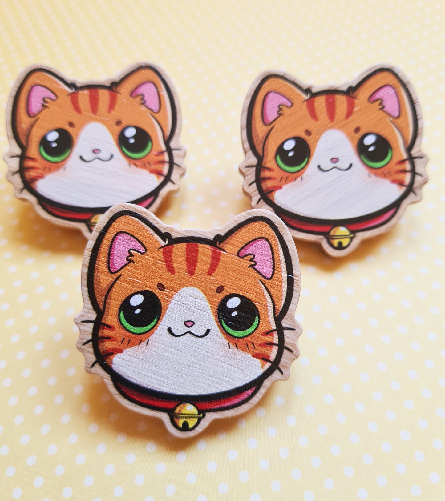 Pin de madera de Gato Naranja