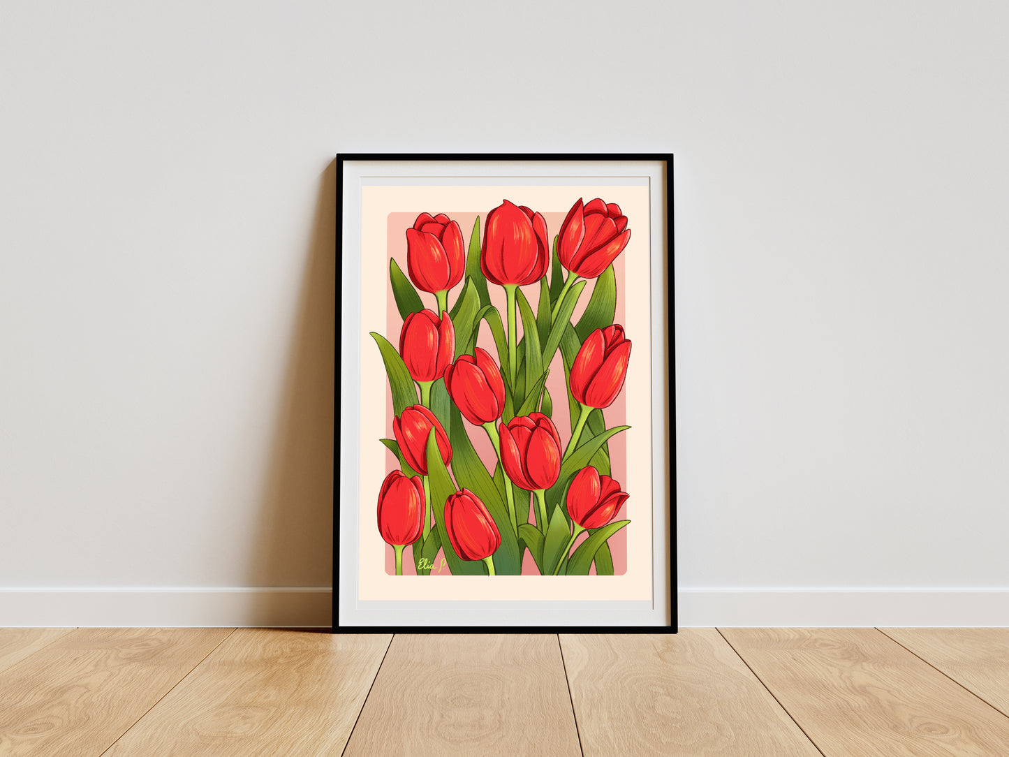 Lámina de Tulipanes rojos - A5