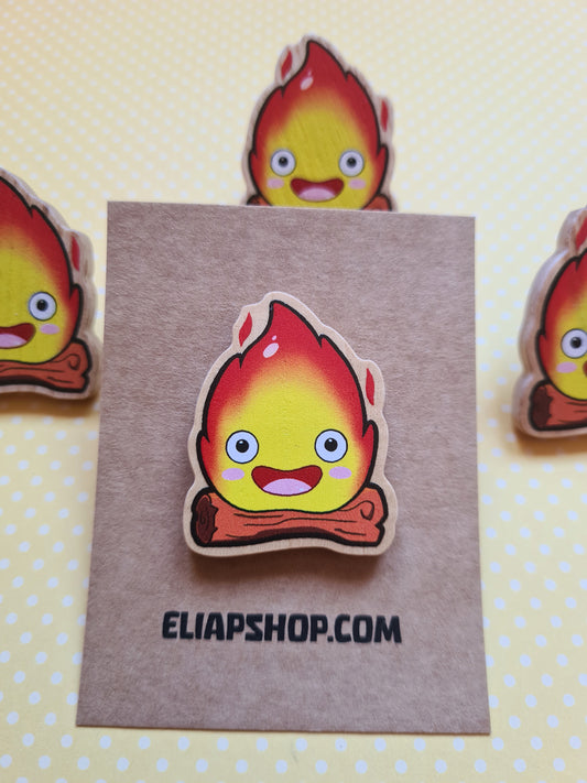 Pin de madera de Calcifer