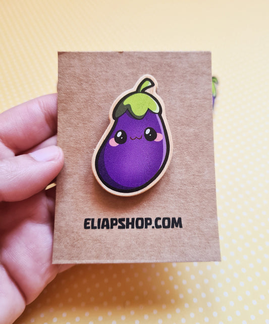 Pin de madera de Berenjena
