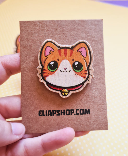 Pin de madera de Gato Naranja