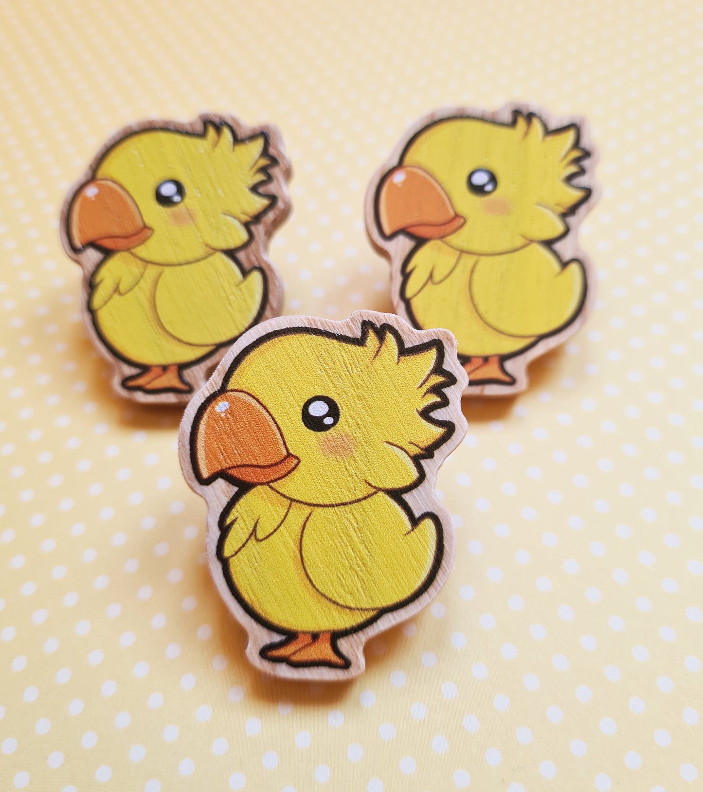 Pin de madera de Chocobo