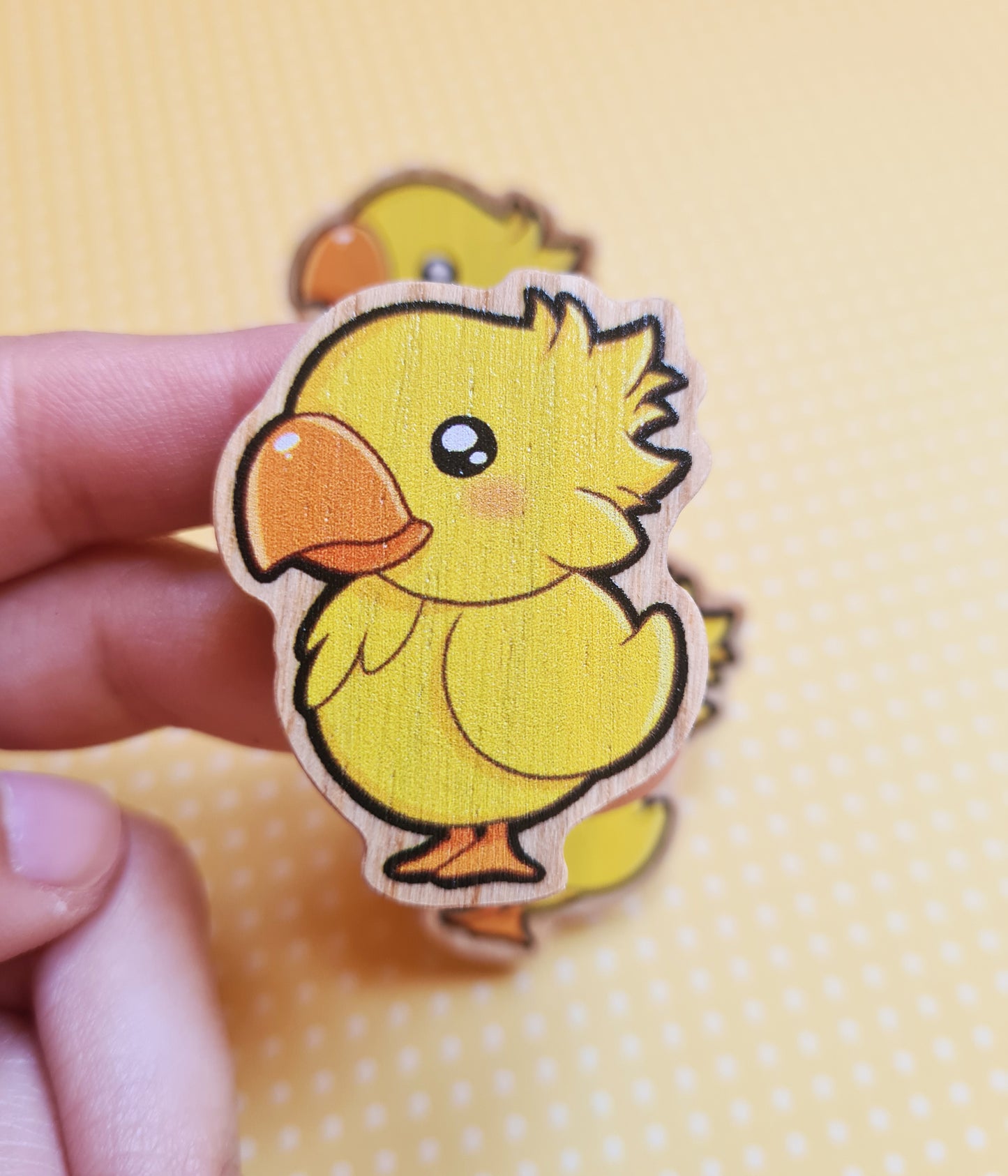 Pin de madera de Chocobo