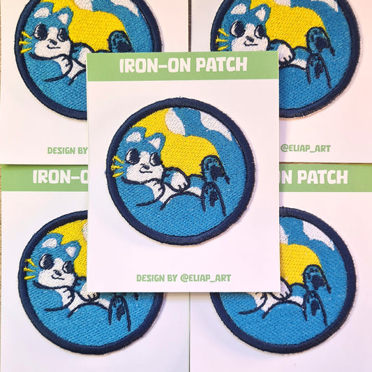 Parche bordado Gato azul